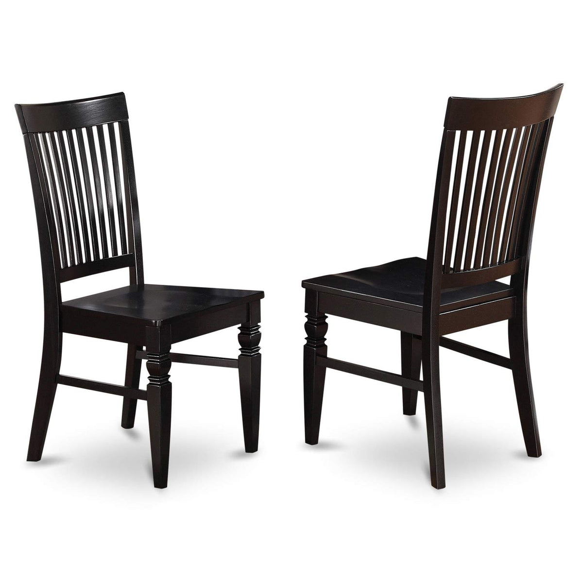 East West Furniture WEST7-BLK-W Weston 7 Piece Room Set Consist of a Rectangle Kitchen Table with Butterfly Leaf and 6 Dining Chairs, 42x60 Inch, Black & Cherry