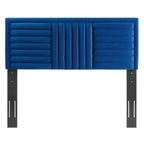 Modway Mod-6664-Nav Believe Channel Tufted Performance Velvet Twin Headboard, Navy