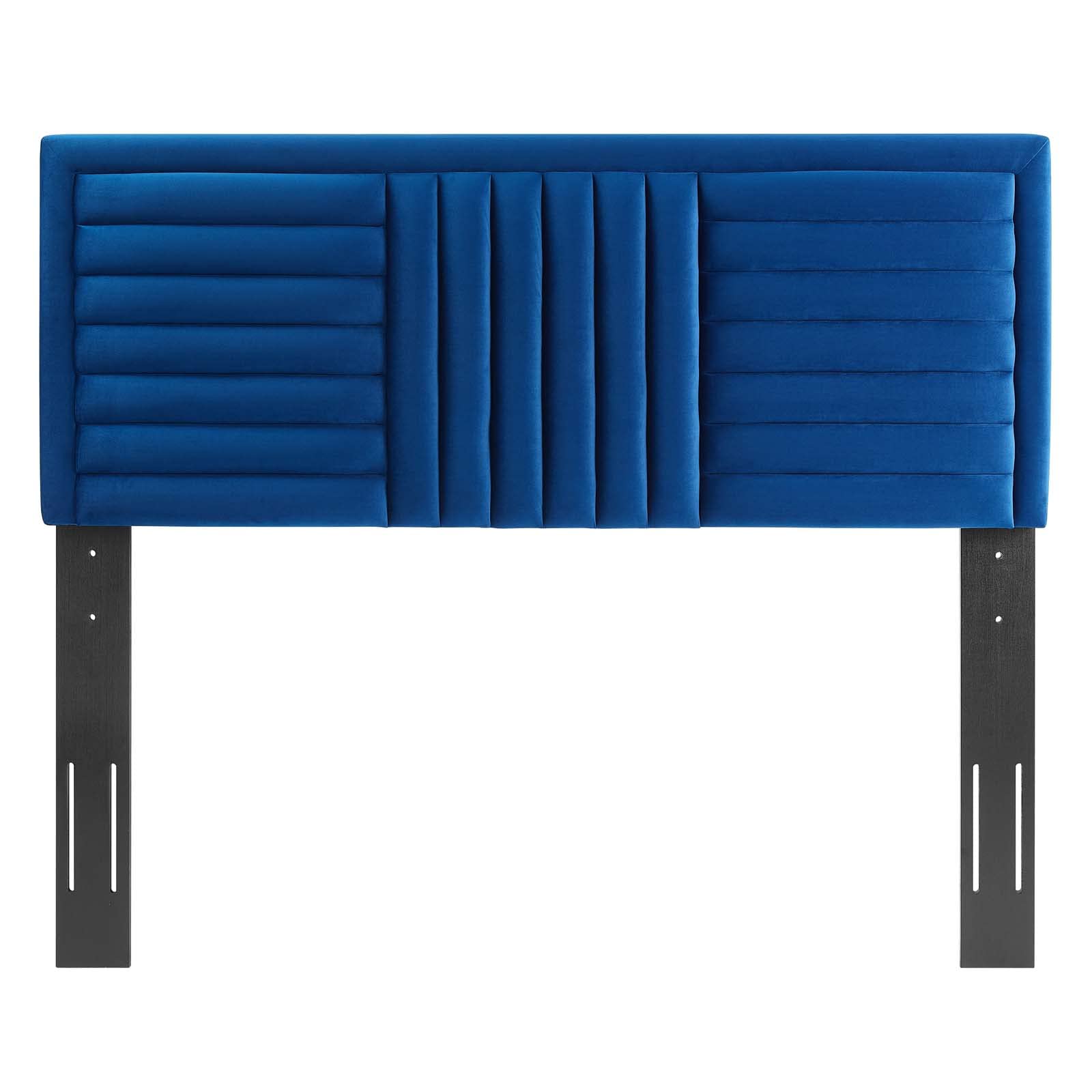 Modway Mod-6664-Nav Believe Channel Tufted Performance Velvet Twin Headboard, Navy