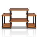 Furinno No Tools Tube Entertainment Center, Light Cherry/Black, Square Corner