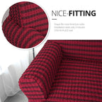 Niceec Armchair Slipcover Red Armchair Covers 1 Piece Easy Fitted Sofa Couch Cover Universal High Stretchable Durable Furniture Protector With Skirt Country Style (1 Seater Double Red)