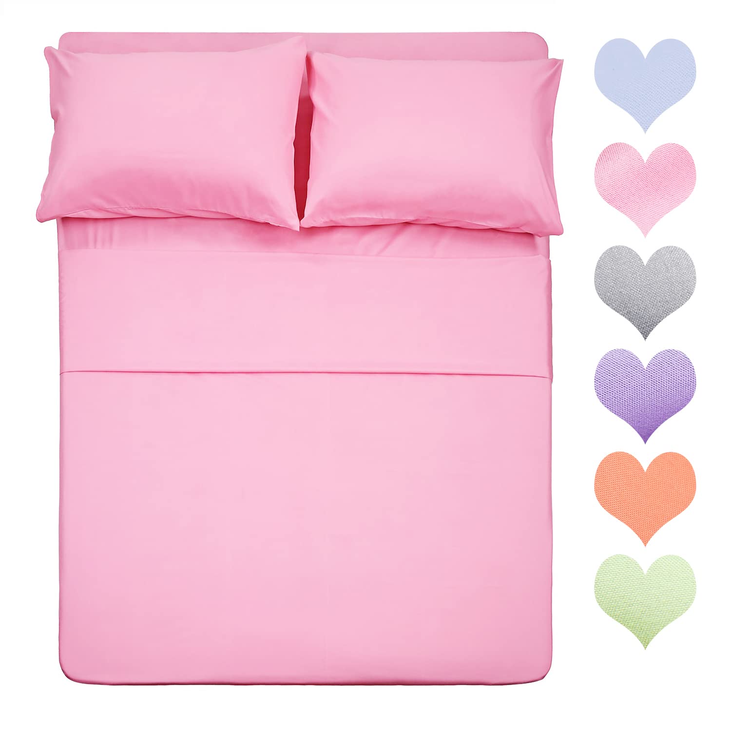 Best Season 400 Thread Count Cotton Queen Size Sheet Set (Pink Color) 4 Piece - 100% Long Staple Cotton Sheets Set, Soft Cotton
