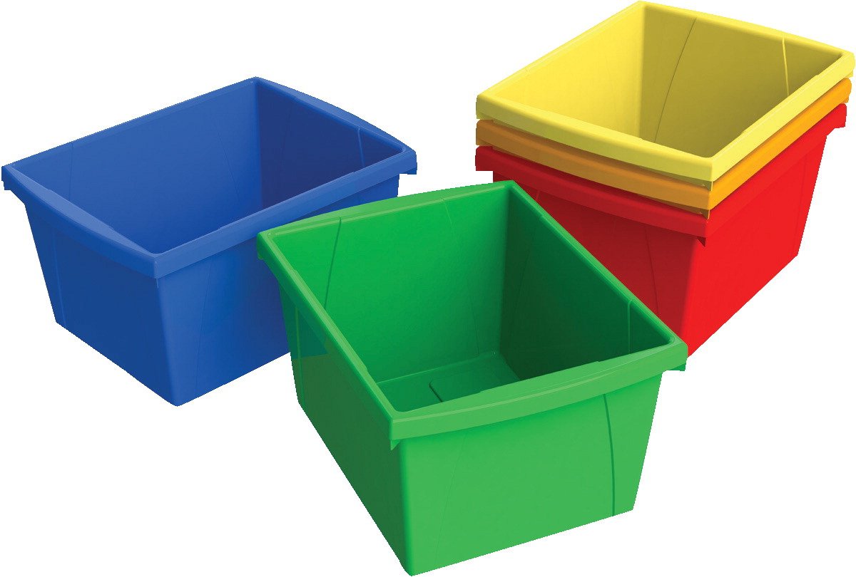 Casafoyer Versatile Plastic Storage Bins With Handles  Assorted Colors ( Pack Of 2 )