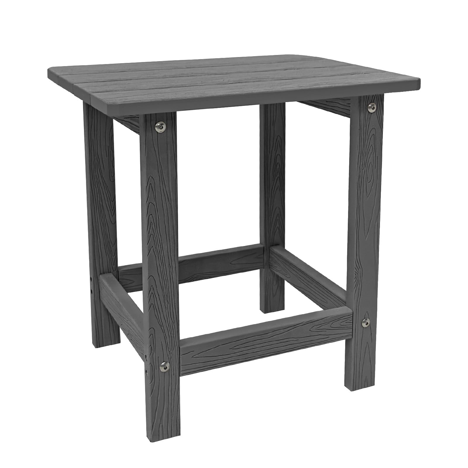 Meluvici Outdoor Side Table, Hdps Single Adirondack Side Table Weather Resistant, Outdoor Table For Adirondack Chair, Outside End Table For Patio, Pool, Deck, Porch, Outdoor Or Indoor Use, Grey