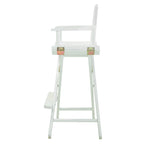 Casual Home Director'S Chair ,White Frame/White Canvas,30" - Bar Height