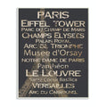The Stupell Home D  cor Collection Paris Landmark Typography Rectangle Wall Plaque, 10 x 0.5 x 15, Proudly Made in USA - cw-1201