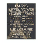 The Stupell Home D  cor Collection Paris Landmark Typography Rectangle Wall Plaque, 10 x 0.5 x 15, Proudly Made in USA - cw-1201