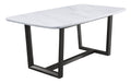 Acme Furniture Rectangular Marble Top Dining Table, Weathered grayWhite