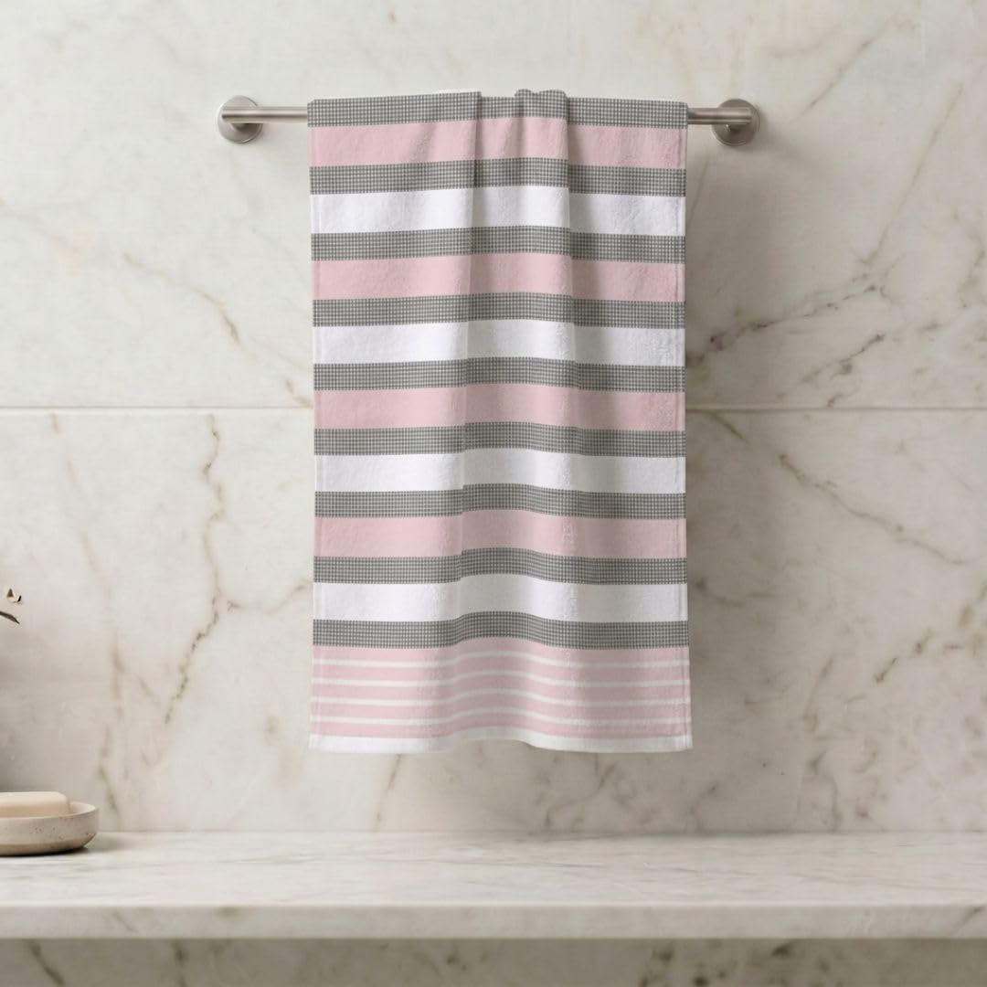 Athom Living Light Weight Cotton Bath Towel (75x150 cm, Multicolour)