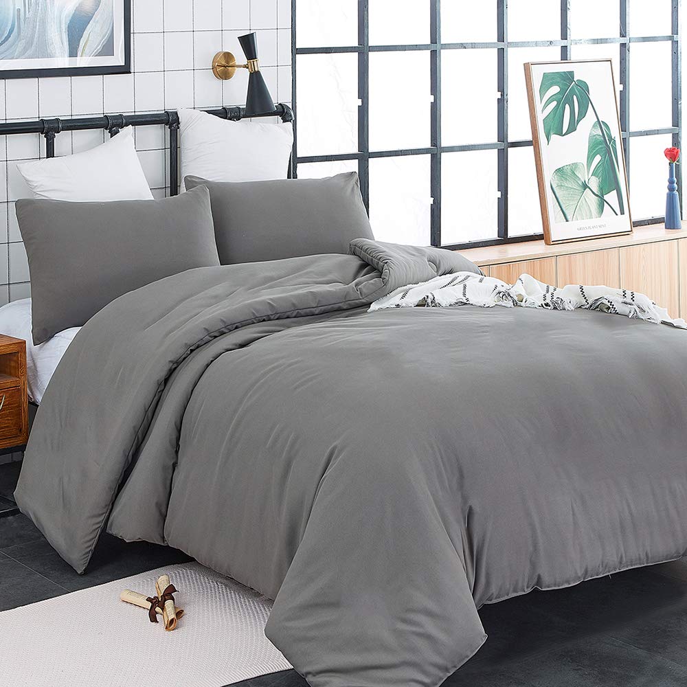 Clothknow Dark Grey King Size Comforter Set 3Pcs Gray Bedding Comforter Sets Grey Comforter King Men Comforter Women Comforter Dark Gray Comforter Sets King