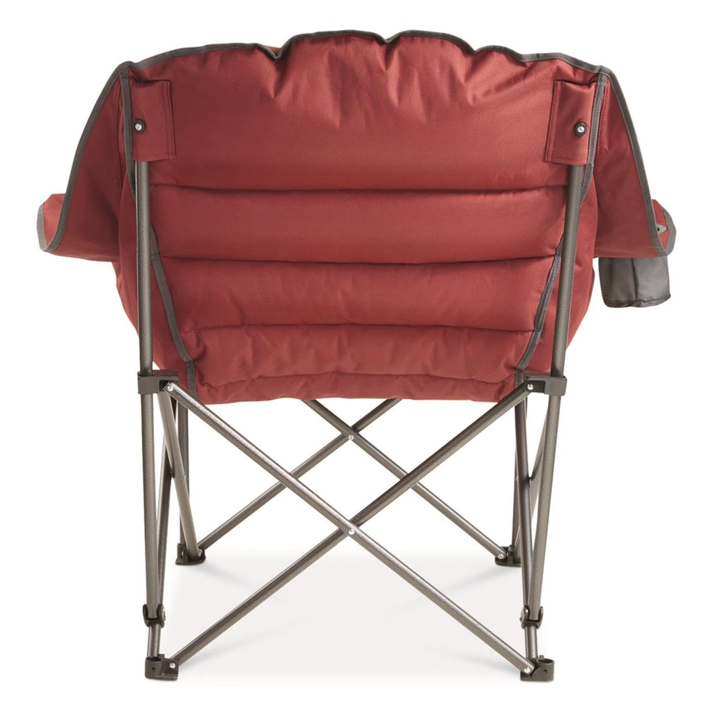 Guide Gear Oversized Camping Chair XL - Heavy-Duty 400 lb Capacity, Portable Folding Lounge, Red Plaid