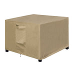 Outdoorlines Outdoor Waterproof Patio Ottoman Covers - Square Uv-Proof Patio Side Table Cover Windproof Heavy-Duty Furniture Covering Protector 28L X 28W X 17H Inch, Camel