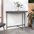 vidaXL- Patio Table with Poly Rattan Material and Powder-Coated Steel Frame - Outdoor Garden Table - Gray, Measurements: 39.4"x19.7"x29.5" - Assembly Required