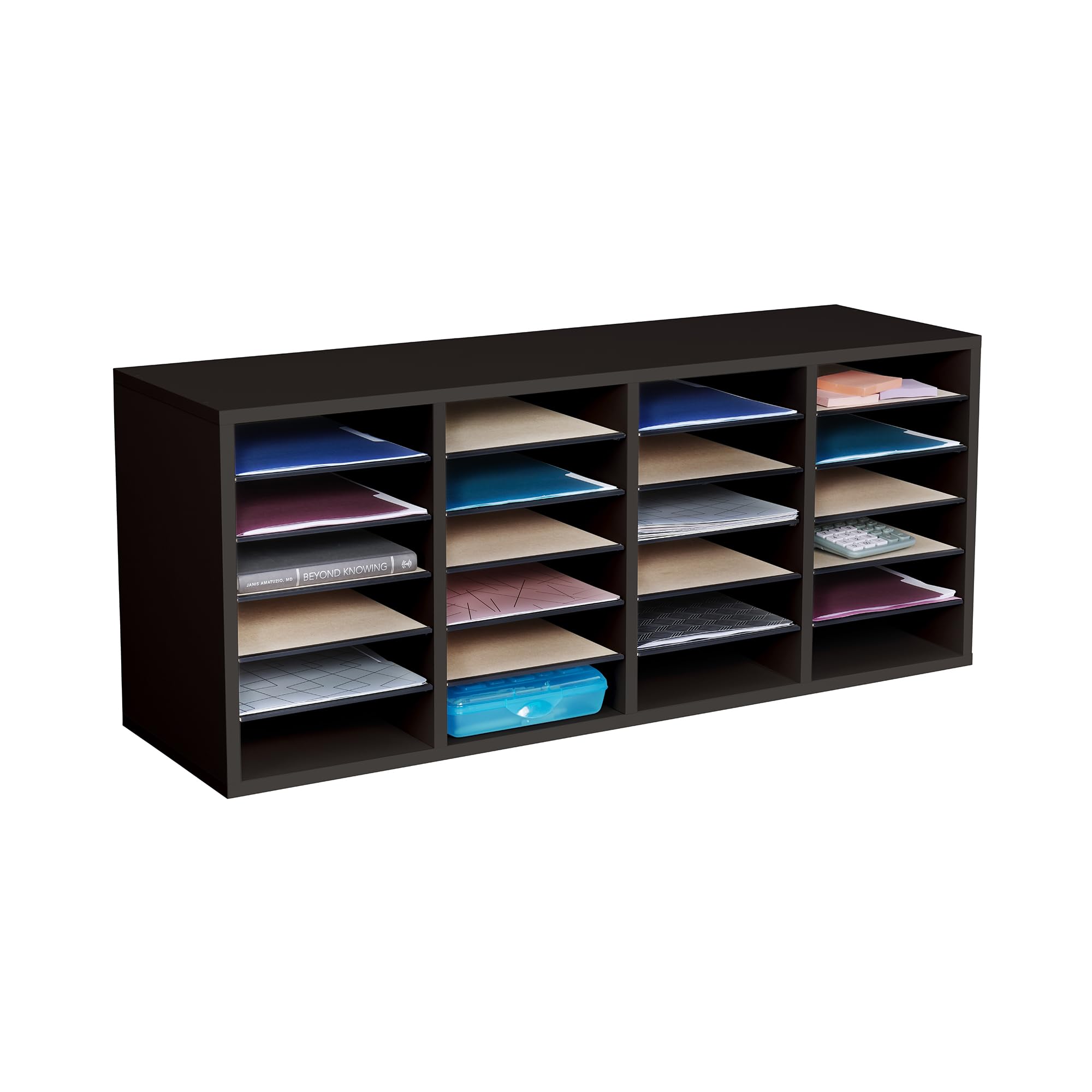Safco Wooden Paper And Mail Organizer For Home Office And Classroom, Adjustable Shelves And Stackable