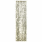 HomeRoots Grey Viscose 3’ x 10’ Gray and Ivory Abstract Splash Indoor Runner Rug