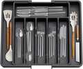 Earthcone Cutlery Tray For Drawer, Extendable And Adjustable Kitchen Drawer Storage Rack Plastic Cutlery Holder For Cutlery Spoo
