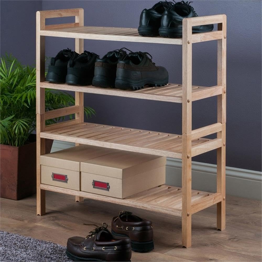 Winsome Mercury Shoe Rack, Natural, 27.24x10.71x32.01, Model 81429, Stylish Storage Solution
