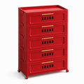 FoldTrend 300QT Foldable Storage Cabinet with Doors and Locking Wheels, 5Tier HeavyDuty ABS Rolling Organizer, NoTool Assembl