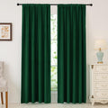 Nanbowang Green Velvet Curtains 84 Inches Long Light Blocking Rod Pocket Window Curtain Panels Set Of 2 Heat Insulated Curtains