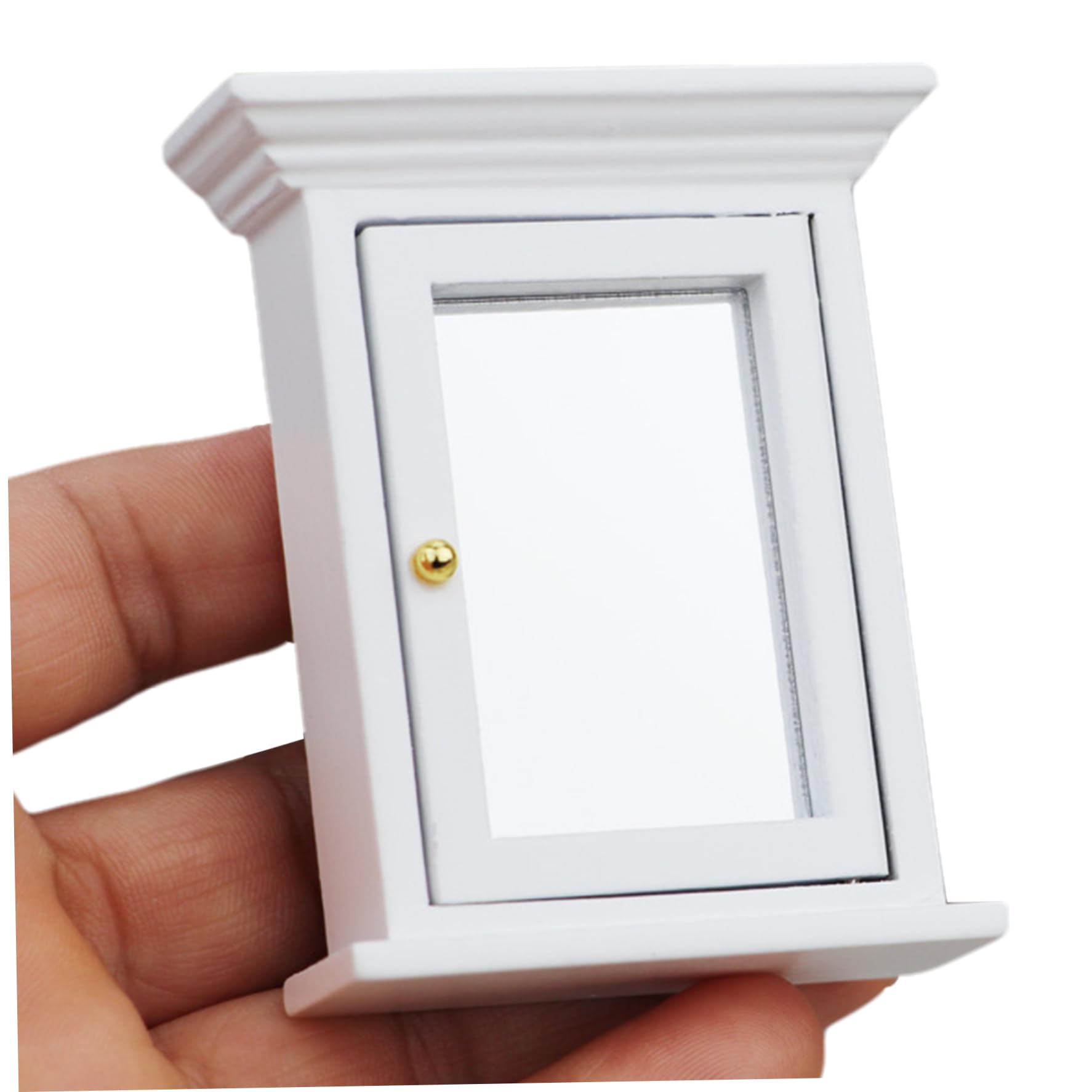 Dollhouse Furniture, Lifelike Dollhouse Mirror Cabinet, Wooden Bathroom Miniature Furniture, Accessories