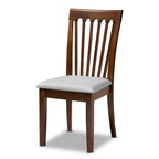 Baxton Studio LIDA Modern and Contemporary Grey Fabric Upholstered and Walnut Brown Finished Wood 5-Piece Dining Set
