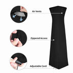 Easy-Going Pyramid Torch Patio Heater Cover With Zipper And Storage Bag, Waterproof Outdoor Heater Cover Dustproof, Uv-Resisant, Wind-Resistant (90'H X 23'L X 23'W, Black)