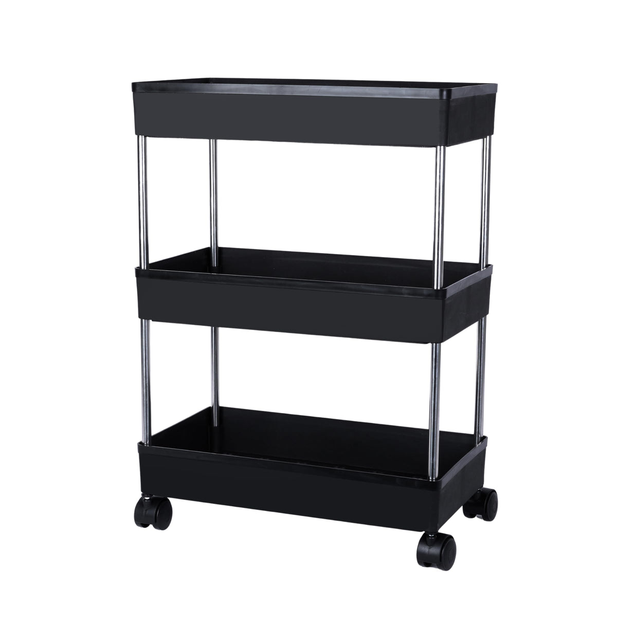 Leaffybezz 3 Tier Storage Rack, Kitchen Trolley, Storage Cart With Wheels, Rolling Storage Cart, Kitchen Storage Rack, Multipurp