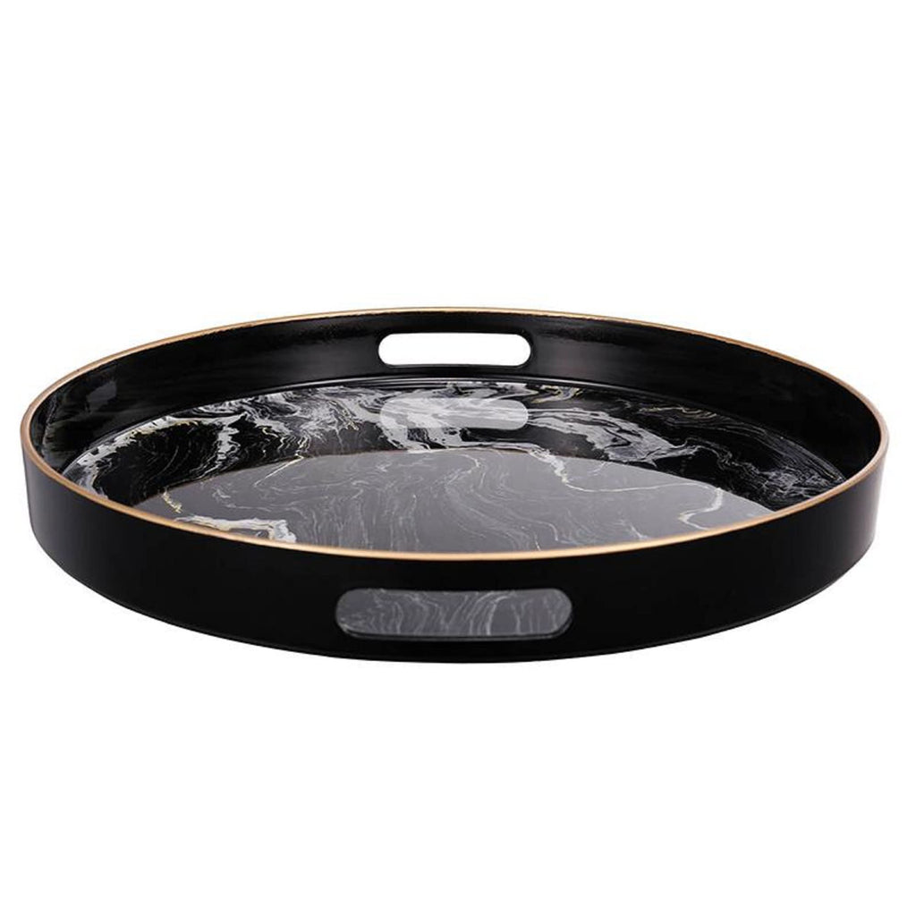 A&B Home 43305 S/2 Quinn Trays Black-White Quinn Trays, Set Of 2 Black & White