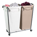 280L Laundry Laundry Hamper 2 Section, Large Laundry Sorter with Wheels