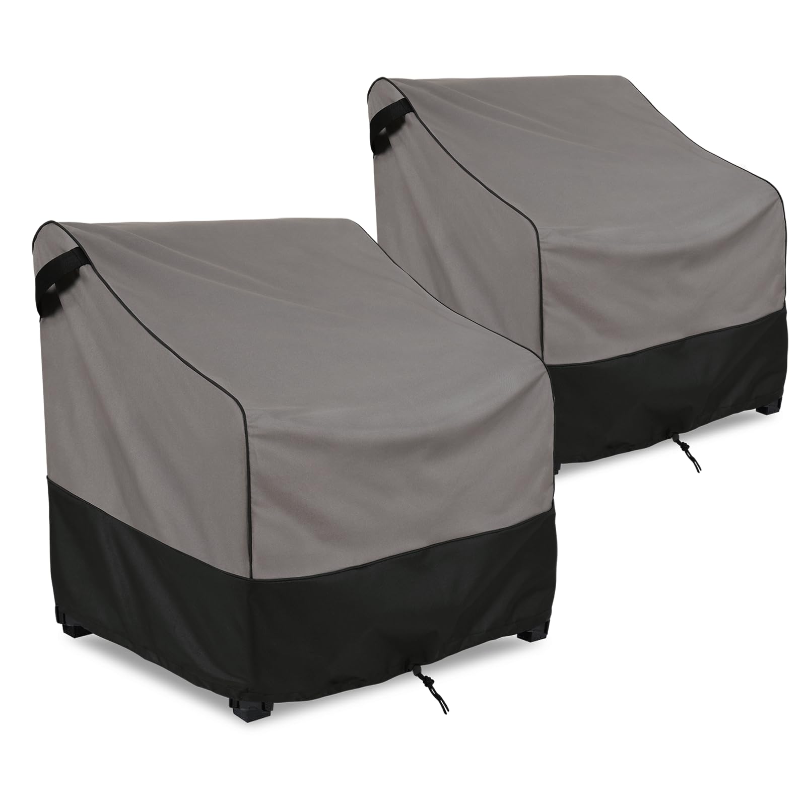 Forspark Patio Furniture Covers Waterproof For Outdoor Chairs, Heavy Duty Lawn Chair Covers 2 Packs, Fits Up To 35 W X 38 D X 31 H Inches-Grey & Black