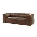 Benjara Benzara Leather Upholstered Wooden Sofa, Brown