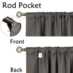 Bgment Wide Blackout Curtains 63 Inch - Rod Pocket And Back Tab Thermal Insulated Room Darkening Curtains For Living Room, 70 X 63 Inch, Grey, 2 Window Panels