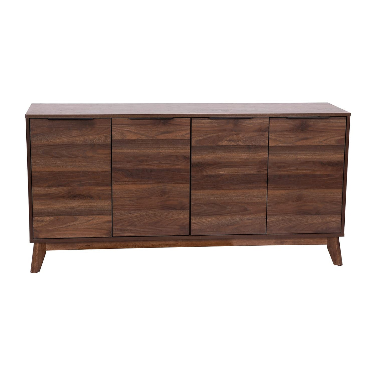 Flash Furniture Hatfield Engineered Wood TV Stand for up to 64" TVs, Media Console/TV Cabinet with Adjustable Shelf and Soft Close Doors, Dark Walnut