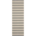 SAFAVIEH Courtyard Collection 2'3' x 10' Grey/Bone CY6062 Stripe Indoor/ Outdoor Patio Backyard Mudroom Runner Rug
