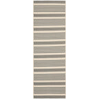 SAFAVIEH Courtyard Collection 2'3' x 10' Grey/Bone CY6062 Stripe Indoor/ Outdoor Patio Backyard Mudroom Runner Rug