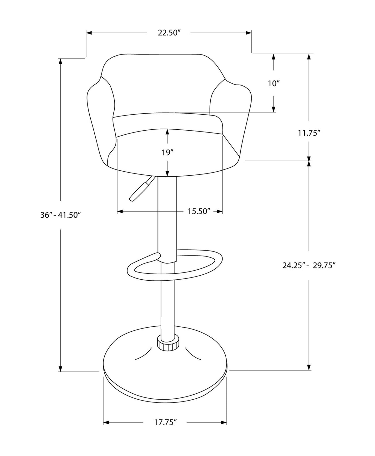 Monarch Specialties I Barstool, Black