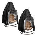 ?Upgraded?Patio Egg Chair Covers With Zipper, Wicker Egg Swing Chair Covers, Waterproof Heavy Duty Weather Resisatnt Outdoor Chair Cover, Windproof Hanging Chair Cover, 75' X 45', Black, 2 Pack