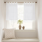 Jinchan Beige Kitchen Curtains 36 Inch Linen Tier Curtains Tab Top Cafe Curtains Farmhouse Small Window Curtains Flax Country Rustic Light Filtering For Bathroom Laundry Room Rv 2 Panels Crude