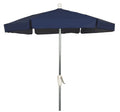 FiberBuilt Umbrellas Garden Umbrella with Push-Button Tilt, 7.5 Foot Navy Canopy and Bright Aluminum Pole