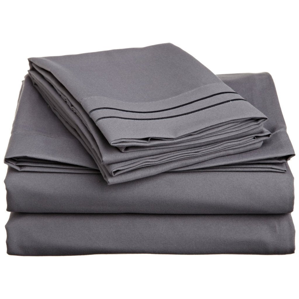 Elegant Comfort 4-Piece 1500 Premier Hotel Quality Bed Sheet Sets with Deep Pockets, Twin/Twin XL, Gray