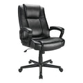 Realspace Hurston Bonded Leather High-Back Executive Office Chair, Black, BIFMA Compliant