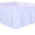 Purefit Wrap Around Ruffled Bed Skirt With Adjustable Elastic Belt - 18 Inch Drop Easy To Put On, Wrinkle Free Bedskirt Dust Ruffles, Frame Cover For Queen, King And C-King Size Beds, White