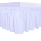 Purefit Wrap Around Ruffled Bed Skirt With Adjustable Elastic Belt - 18 Inch Drop Easy To Put On, Wrinkle Free Bedskirt Dust Ruffles, Frame Cover For Queen, King And C-King Size Beds, White