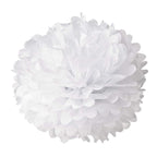 10pcs White Tissue Hanging Paper Pom-poms, Hmxpls Flower Ball Wedding Party Outdoor Decoration Premium Tissue Paper Pom Pom Flow