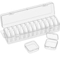 V.V RETAIL 12PC Rectangle Plastic Storage Box Set with Lids, Stackable Organizer Containers for Kitchen, Fridge, Pantry, Office
