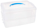 Snapware Snap N Stack Portable Storage Bin for Tools and Craft, 14.1 x 10.5-Inch Clear BPA-Free Container, Tool Box with Stacka