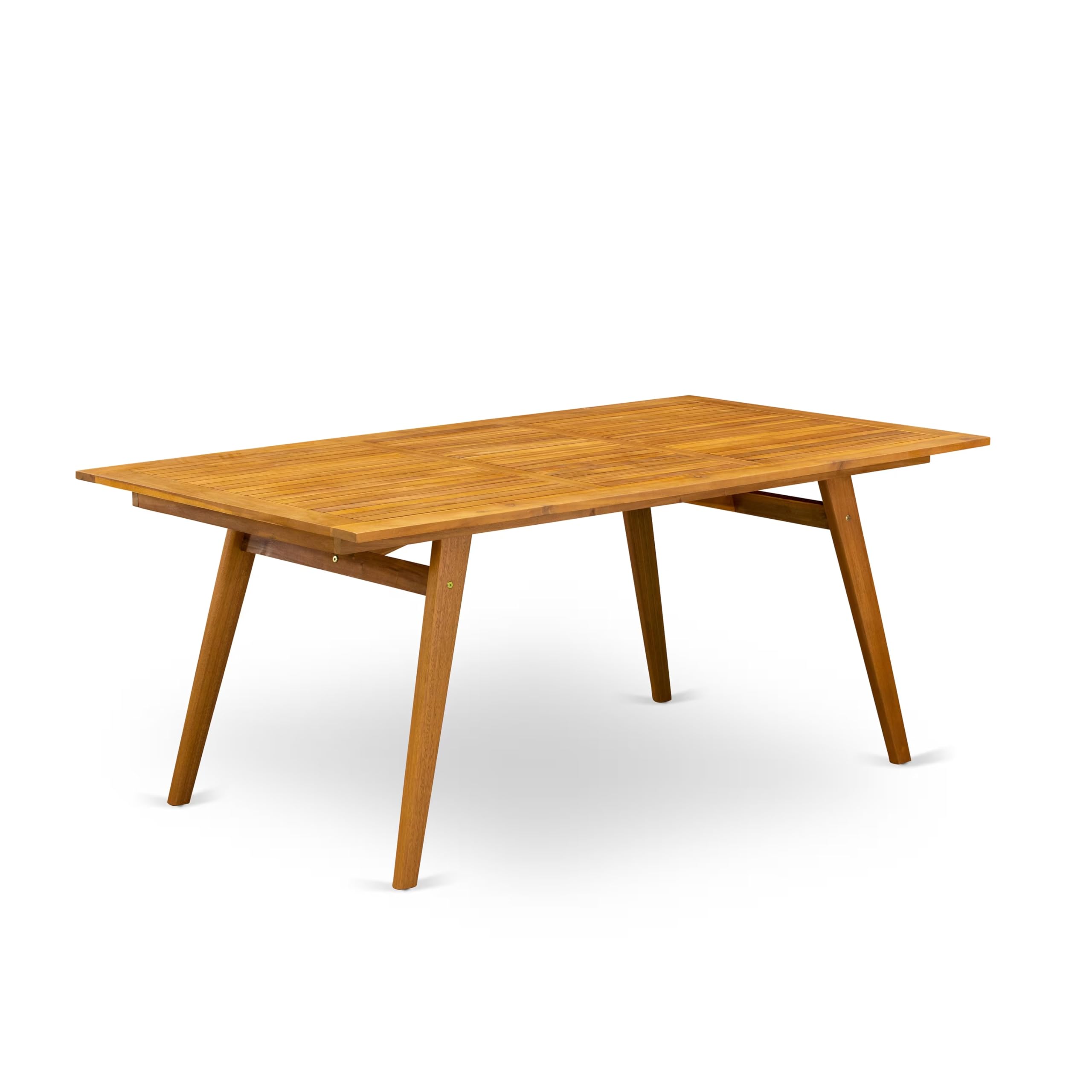 East West Furniture Decm9Cwna 9 Piece Patio Dining Set Includes A Rectangle Outdoor Acacia Wood Table And 8 Folding Side Chairs, 40X72 Inch, Natural Oil