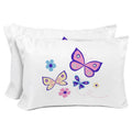 Sunny Side Up Flutter 2 Pack Reversible Pillowcases - Double Sided Pillow Covers, Kids Super Soft Buttergly & Floral Bedding