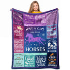 Loxezom Horse Gifts For Girls Women, Horse Blanket For Girls, Best Gifts For Horse Lovers Girls, Just A Girl Who Loves Horses, H