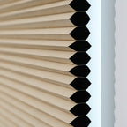 Cellular Shades Cordless Blackout Honeycomb Blinds Fabric Window Shades Ivory Beige(Blackout), 24'' W X 38'' H